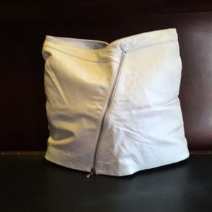 White leather skirt